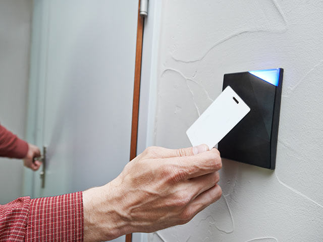 A keycard scanner